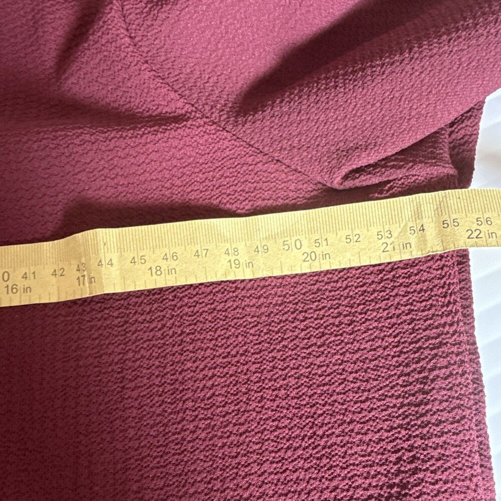 rue21 Burgundy Chiffon Cut-Out Sleeve Round Neck Long Sleeve Blouse L - Picture 10 of 12
